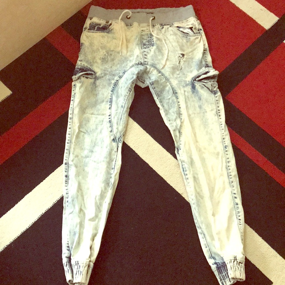 Stonewashed Jean Joggers (Large)
